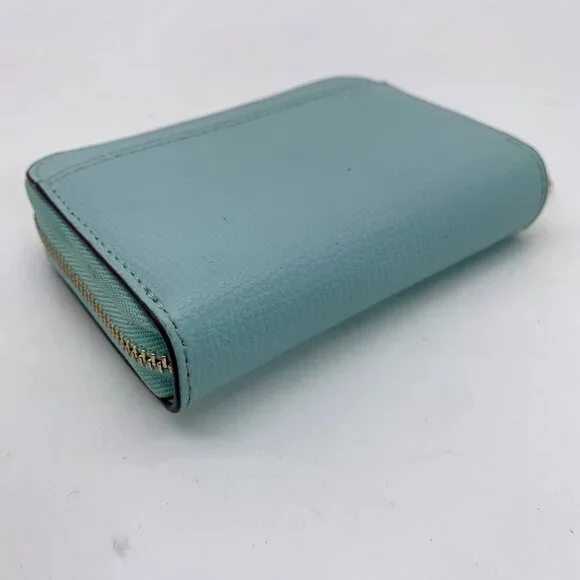 Kate Spade Darcy Sky Blue Pebbled Leather Zip Around Card Case - Picture 9 of 10